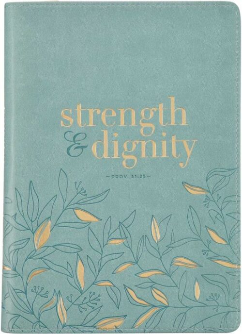 9781639522743 Strength And Dignity Journal Proverbs 31:25 Misty Teal With Zipper